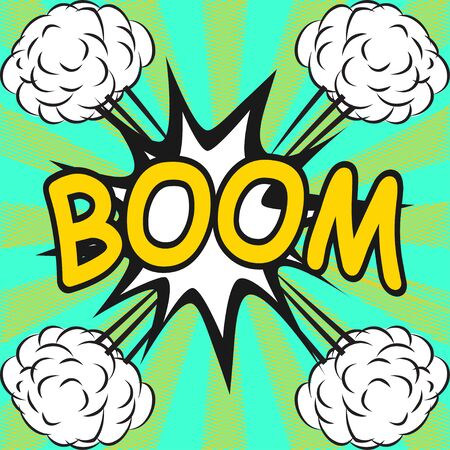 BOOM ! Comic speech bubbles in pop art styleのイラスト素材