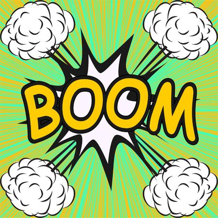 BOOM ! Comic speech bubbles in pop art styleのイラスト素材