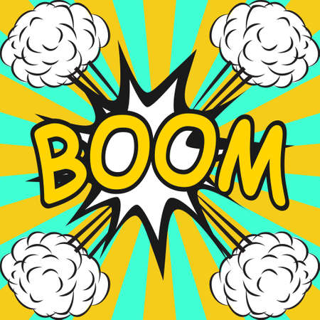BOOM ! Comic speech bubbles in pop art styleのイラスト素材