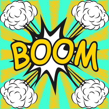 BOOM ! Comic speech bubbles in pop art styleのイラスト素材