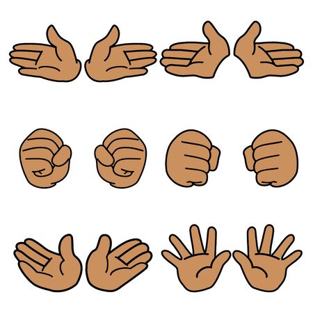 Hand Cartoon setのイラスト素材
