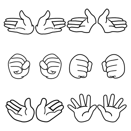 Hand Cartoon Outlineのイラスト素材