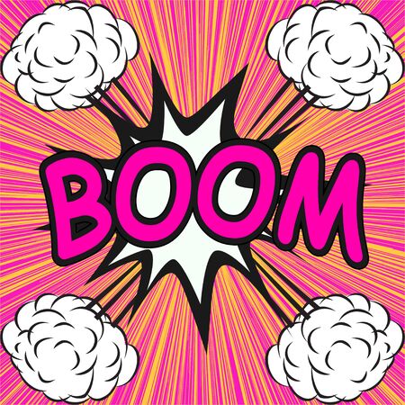 BOOM ! Comic speech bubbles in pop art styleのイラスト素材