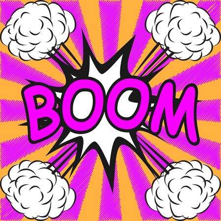 BOOM ! Comic speech bubbles in pop art styleのイラスト素材