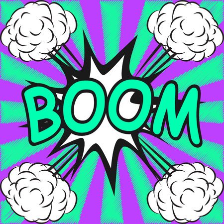 BOOM ! Comic speech bubbles in pop art styleのイラスト素材