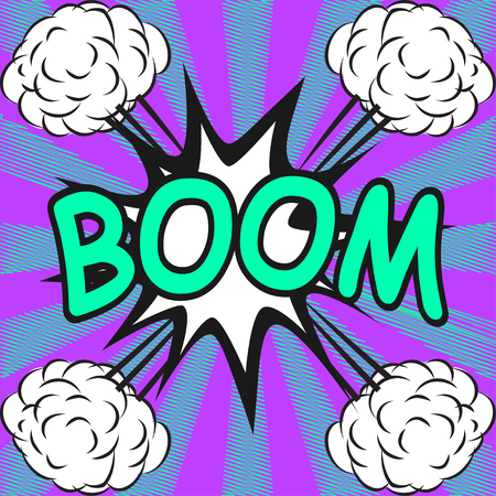 BOOM ! Comic speech bubbles in pop art styleのイラスト素材