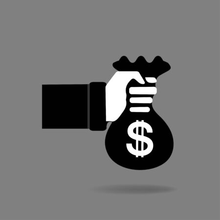 Hand Holding Bag Moneyのイラスト素材