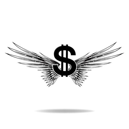 Wing wiith Dollar Signのイラスト素材