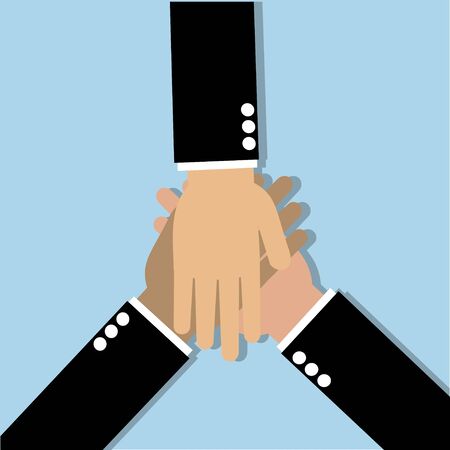 businessmen with hands together teamworkのイラスト素材