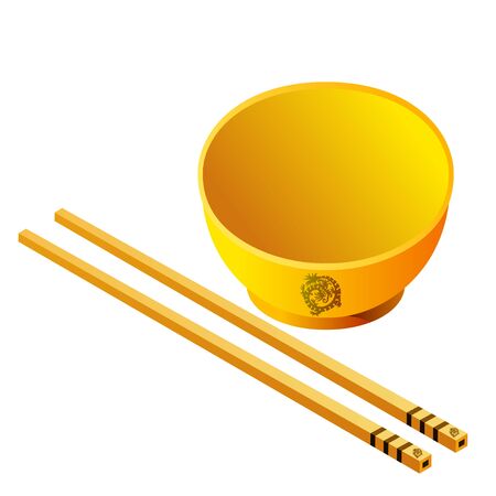 Chopsticks with Bowlのイラスト素材