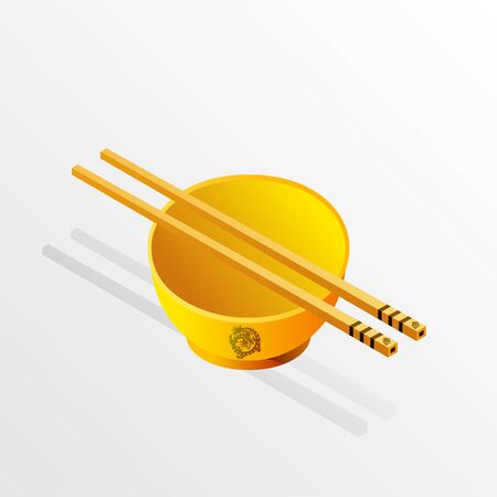 Chopsticks on the Bowlのイラスト素材
