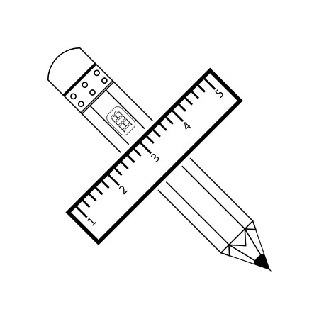 Pencil with ruler iconのイラスト素材