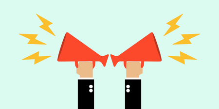 Hand holding a megaphoneのイラスト素材