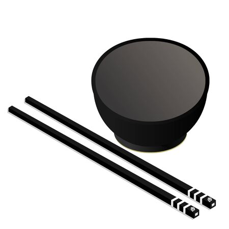 Bowl with  Chopstickのイラスト素材