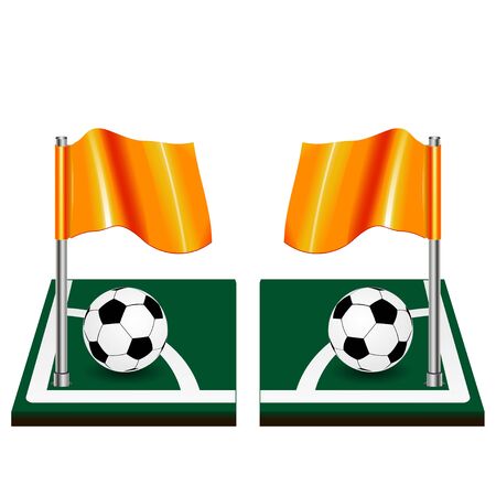 Soccer ball icon Soccer Field and Flag.のイラスト素材