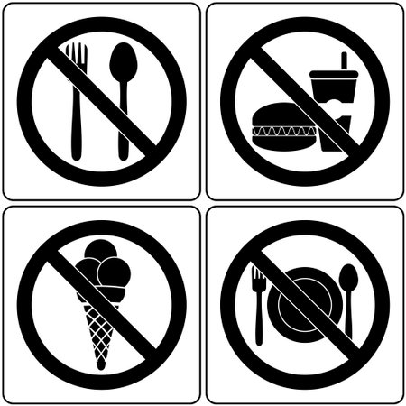 forbidding food Signのイラスト素材