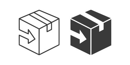 Cardboard box vector icon. Delivery and logistics symbol. Shipping sign.のイラスト素材