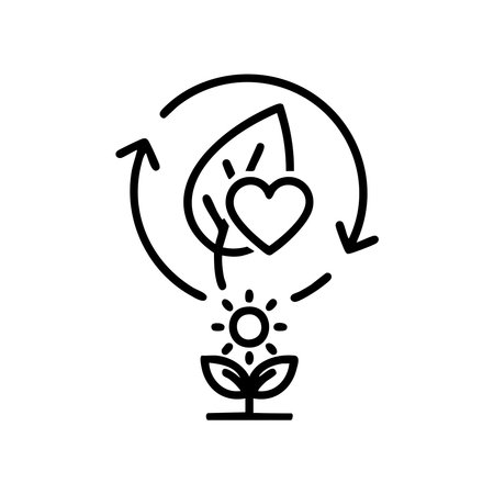 Love plant line icon, concept illustration, outline symbol, vector sign, linear symbol.のイラスト素材