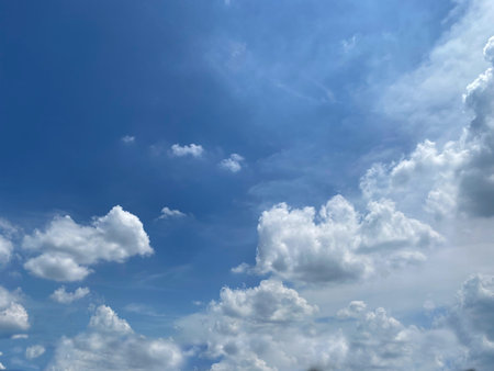 Sunny blue sky and white clouds.