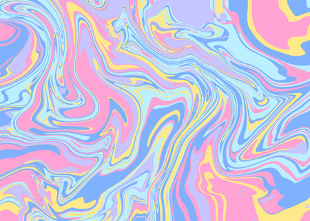 Modern liquid marble or epoxy resin in lavender, yellow and pink colors. Abstract bright background with texture of marble slab or slice for cover designs, case, wrapping paper, greeting cards.のイラスト素材