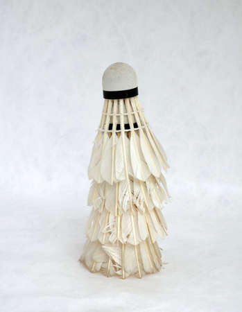 Used shuttlecock, Badminton ball, Layered four ball isolated on white background.の写真素材