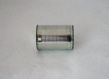 Zinc can isolate on white background. Tin can for food, milk fruit and much more.
