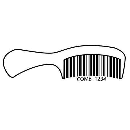 Barcode set the shape to the comb, concept of hair or barbershop.のイラスト素材
