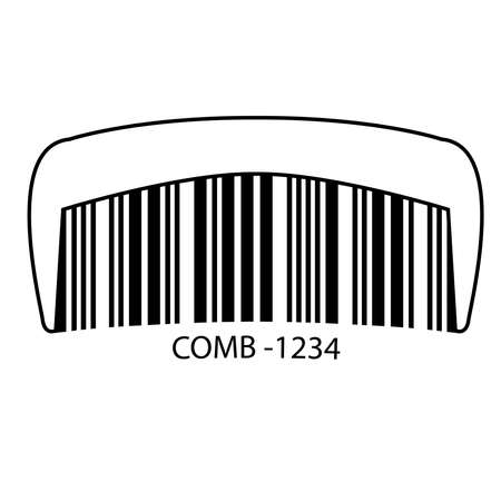 Barcode set the shape to the comb, concept of hair or barbershop.のイラスト素材