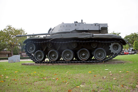 Lam Luk Ka, Pathumthani,Thailand November 5, 2017: Decommission tank of Thai Army place outdoor at...