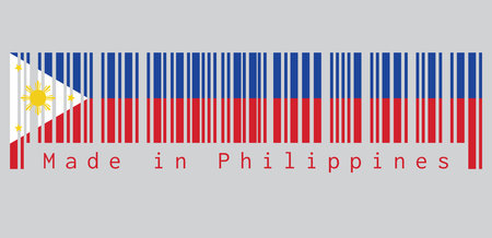 Barcode Set The Color Of Philippines Flag A Horizontal Blue And