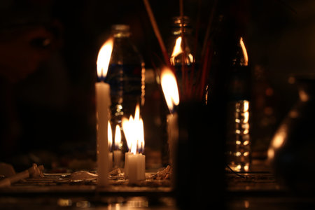 Light from the candle that shines in the darkness.