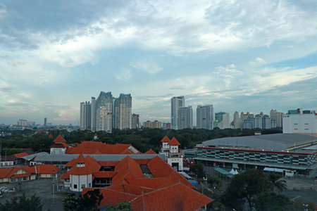 View of the skyscraper building, City landscape of Jakarta, Indonesia.