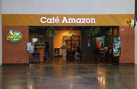 Nonthaburi, Thailand-July 28, 2019 : Cafe Amazon coffee shop in The IMPACT Arena, Exhibition and...