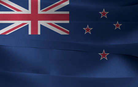Colorful ribbon as New Zealand national flag, A Blue Ensign with the Southern Cross of four stars centred on the outer half of the flag and union jack..の写真素材