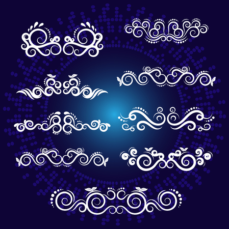 Vintage frames and scroll elementsのイラスト素材