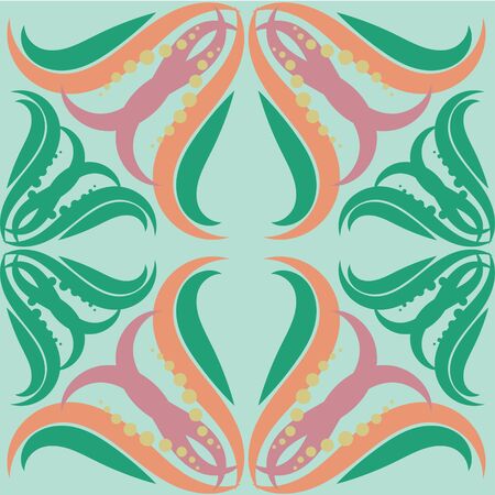 Seamless abstract floral pattern,mandala patternのイラスト素材