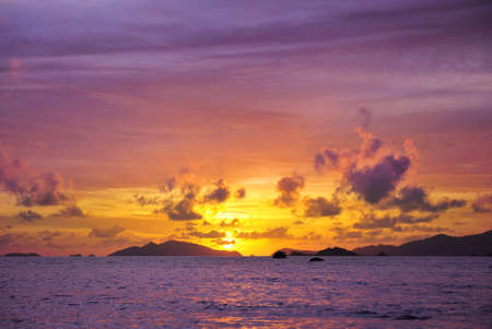 Tropical sea at sunset timeの写真素材