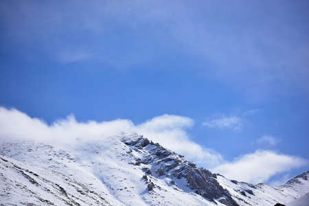 Snow Mountain with Blue Sky from Leh Ladakh India.の写真素材