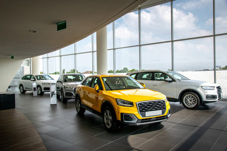 BANGKOK, THAILAND-October 13th 2018 : Close-up SUV car with sport and modern design. Environmentally...