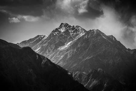 Beautiful snow mountain with Blue Sky from pakistan.の写真素材