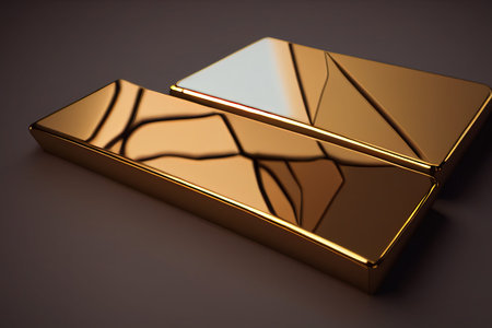 Gold bars shining on luxury background and Financial concept(Selective Focus). 3D Illustration.