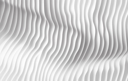 Abstract white wave background. Minimal white graphic wallpaper. 2D Illustration.の写真素材