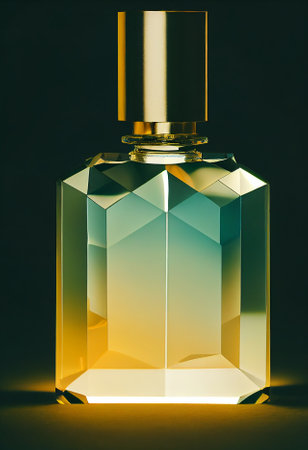 Perfume spray in a glass bottle on beautiful light and elegant background(Selective Focus). 3D illustration.の写真素材