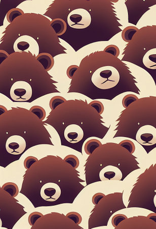 Group of cute bear for wallpaper and graphic designs. 2D Illustration.の写真素材