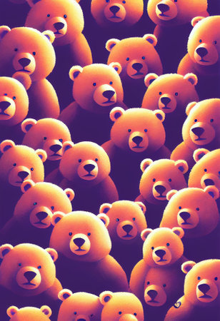 Group of cute bear for wallpaper and graphic designs. 2D Illustration.の写真素材