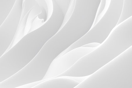 Abstract white wave background. Minimal white graphic wallpaper. 2D Illustration.の写真素材