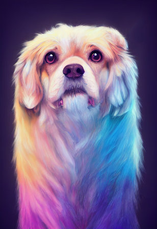 Cute dog for wallpaper and graphic designs(Selective Focus). 2D Illustration.の写真素材