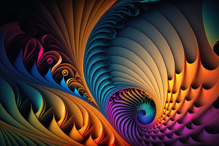 Abstract colorful graphic wave background and wallpaper. 2D Illustration. (Created with Generative...
