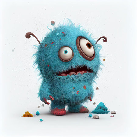 Illustration cartoon cute Monsters on isolated background (Created with Generative AI technology).