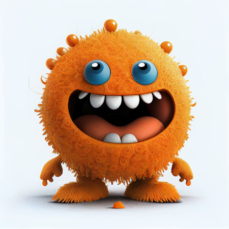 Illustration cartoon cute Monsters on isolated background (Created with Generative AI technology).の写真素材